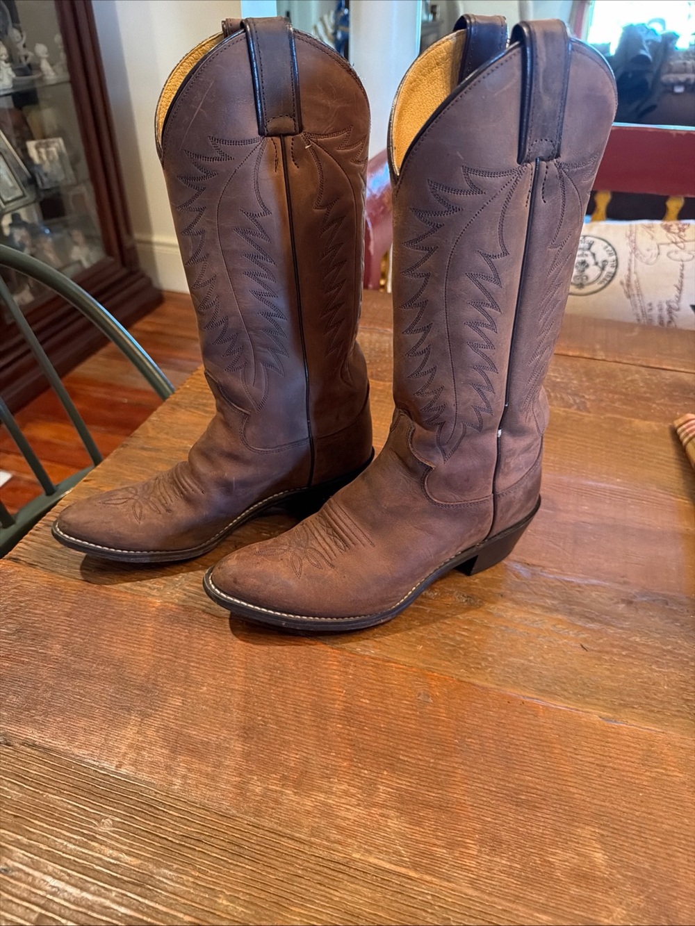 Women's Justin L4934 Bay Apache Cowgirl Western Cowboy Leather Boots Size 7 B